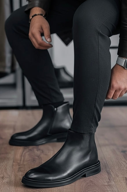 %100 Hakiki Deri Kovboy Model Chealse Erkek Bot