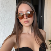 Havana Brown Leopard Kadın Güneş Gözlüğü