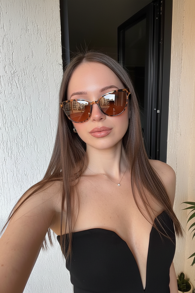 Havana Brown Leopard Kadın Güneş Gözlüğü