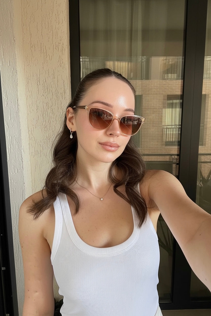Beige Kahverengi Kadın Güneş Gözlüğü