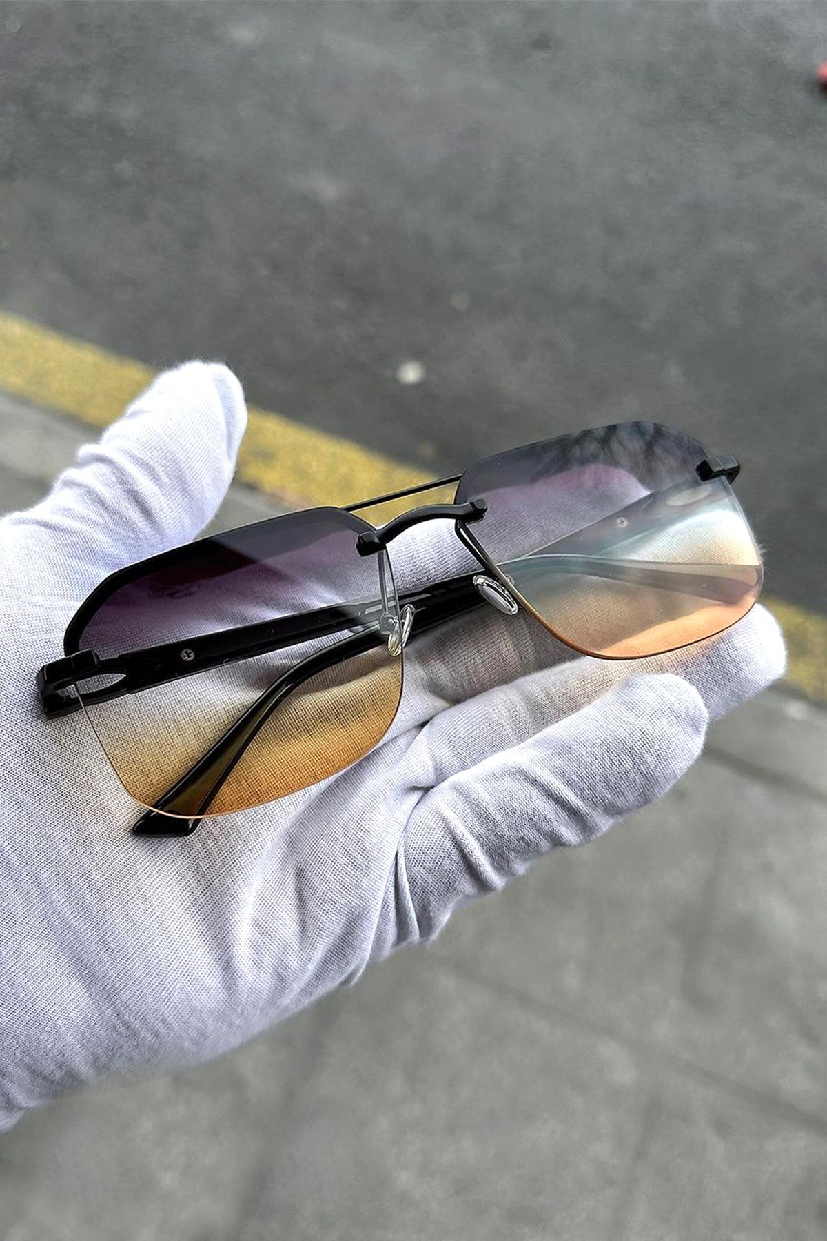Erkek Güneş Gözlüğü Çerçevesiz Cam Model