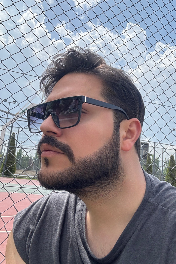 Siyah Erkek Güneş Gözlük Uv400 Koruma