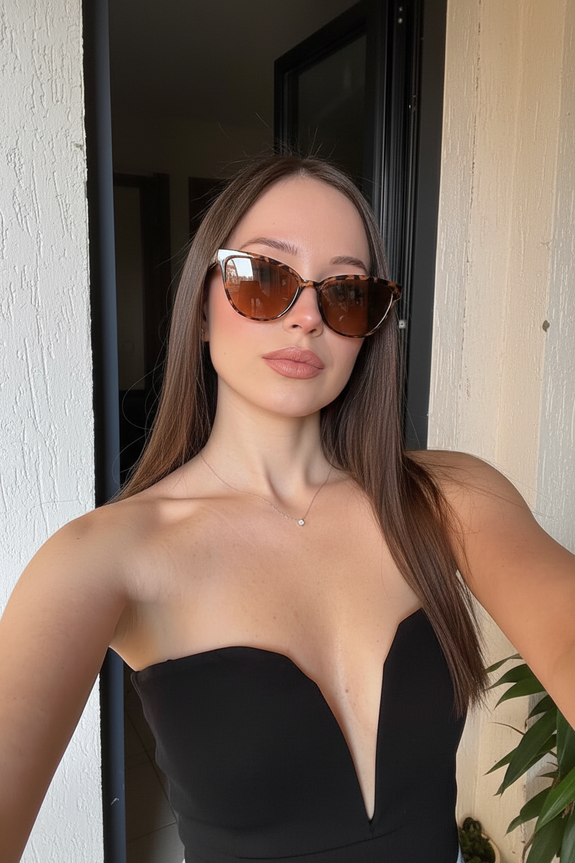 Havana Brown Leopard Kadın Güneş Gözlüğü