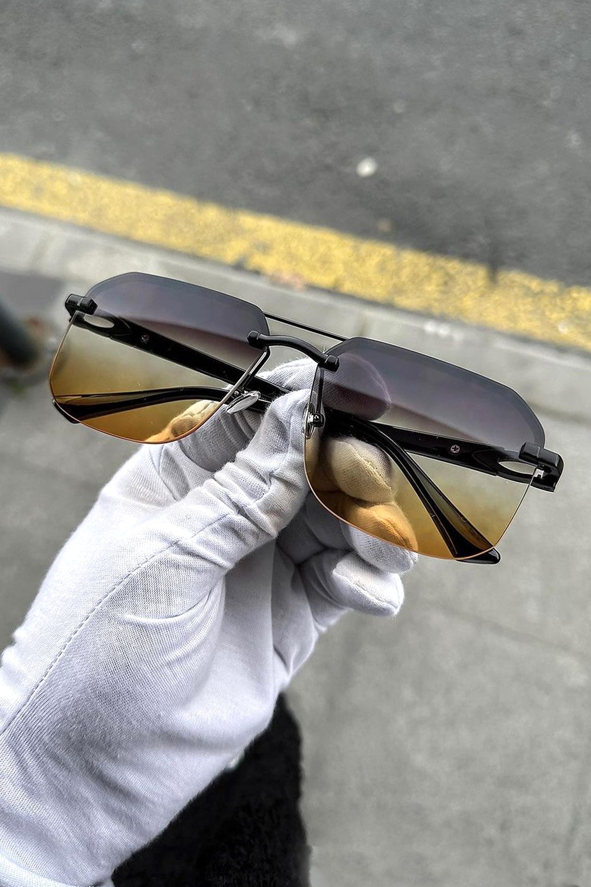 Erkek Güneş Gözlüğü Çerçevesiz Cam Model