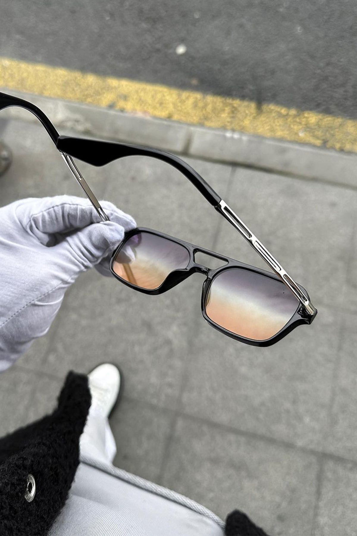 Unisex Dikdörtgen Güneş Gözlük Uv400 Koruma