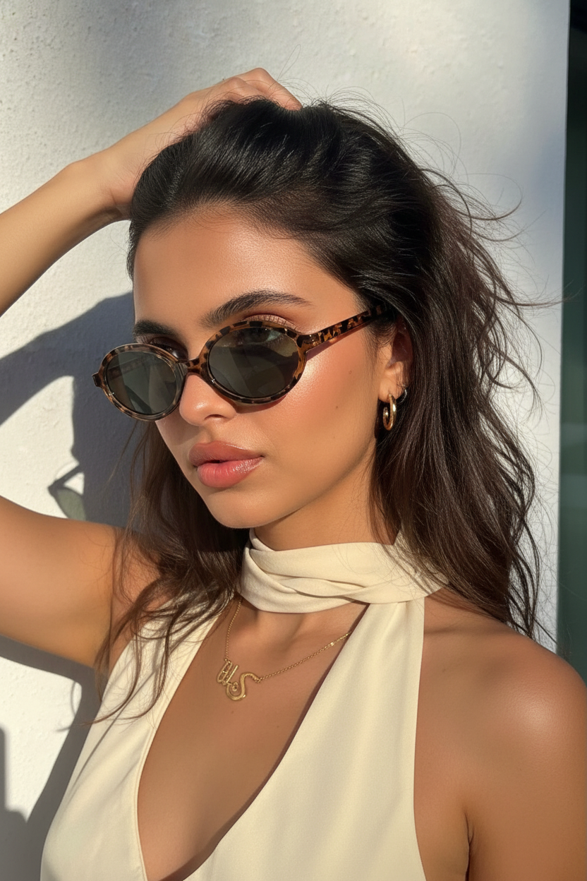 90s Green Leopard Kadın Güneş Gözlüğü