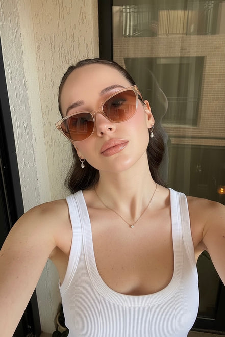 Beige Kahverengi Kadın Güneş Gözlüğü