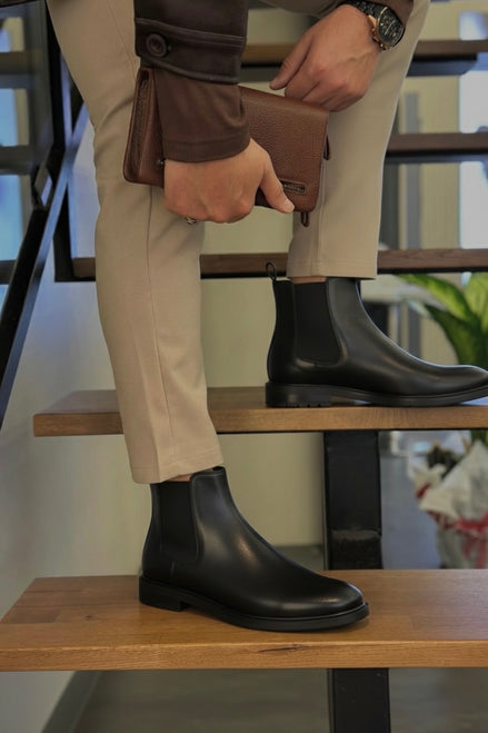 %100 Hakiki Antik Deri Erkek Chealse Bot