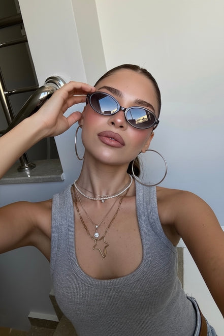 90s Navy Blue Kadın Güneş Gözlüğü