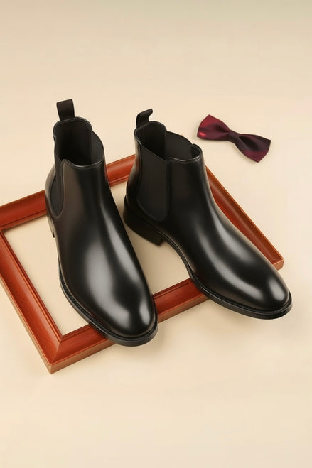 %100 Hakiki Antik Deri Erkek Bot Kauçuk Taban