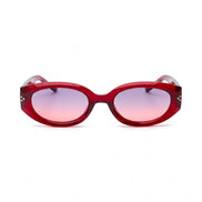 Retro Kırmızı Oval Kadın Güneş Gözlük Uv400 Koruma