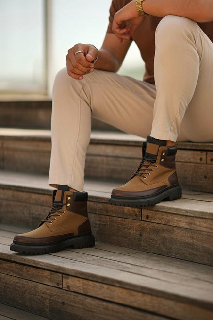 % 100 Hakiki Deri Erkek Bot Eva Taban Ultra Hafif Yüksek Taban