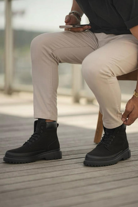 % 100 Hakiki Deri Erkek Bot Eva Taban Ultra Hafif Yüksek Taban