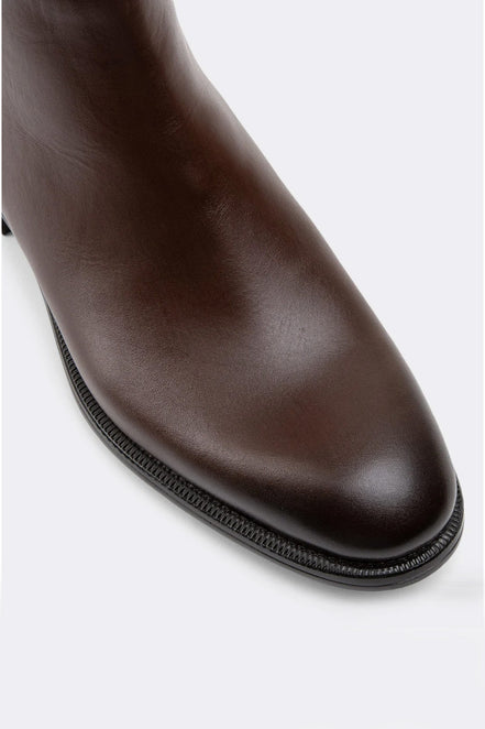 %100 Hakiki Deri Kovboy Model Chealse Kahverengi Erkek Bot